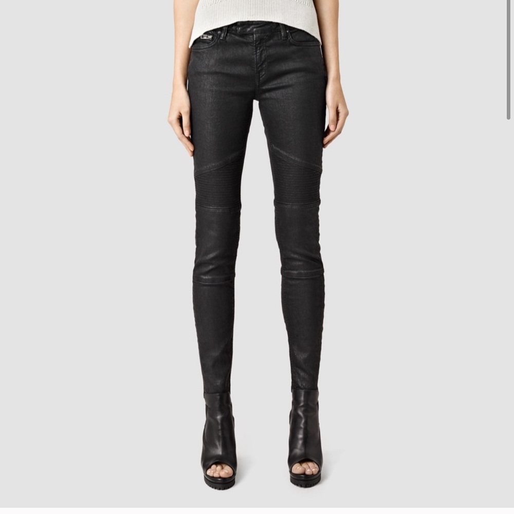 Allsaints coated biker pants